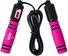 Acte, Corda de Pular 2,75m em PVC e Espuma com Contador de Giros para Exercícios Físicos, T2-R, Rosa