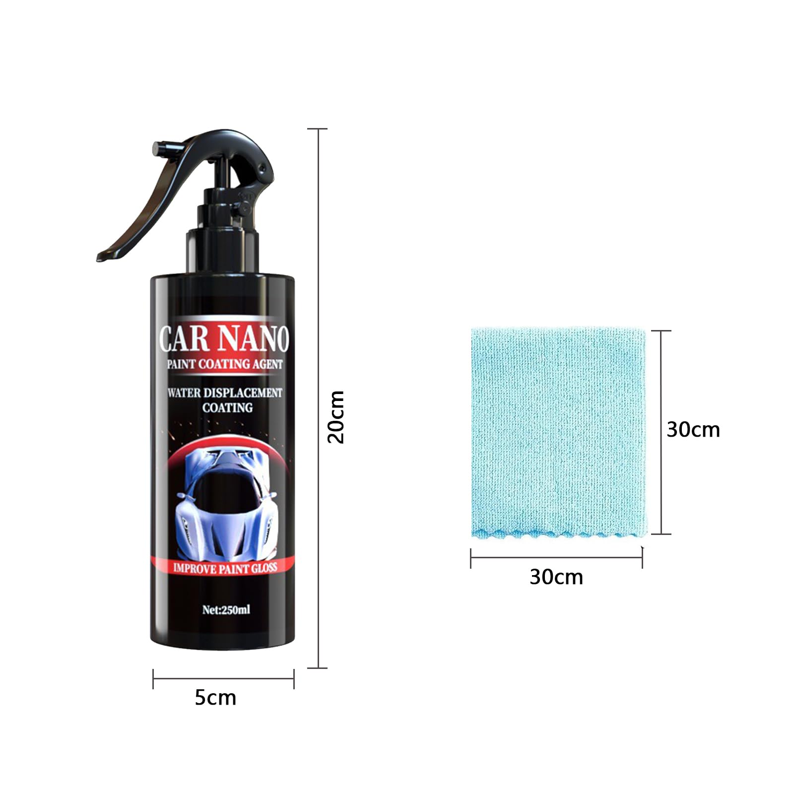 Spray 250 ml wysokiej ochrony 3 w 1, szybki spray do powlekania, polerowany samochód do ochrony, ochrona hydrofobowa, długotrwała ceramiczna uszczelka do pielęgnacji samochodu (250 ml)