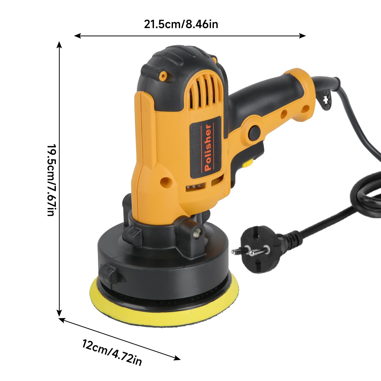 Lucidatrice eccentrica per auto, 700 W, 600-3700 giri/min, velocità variabile, leggera, per lucidatura, cera e rimozione dei graffi