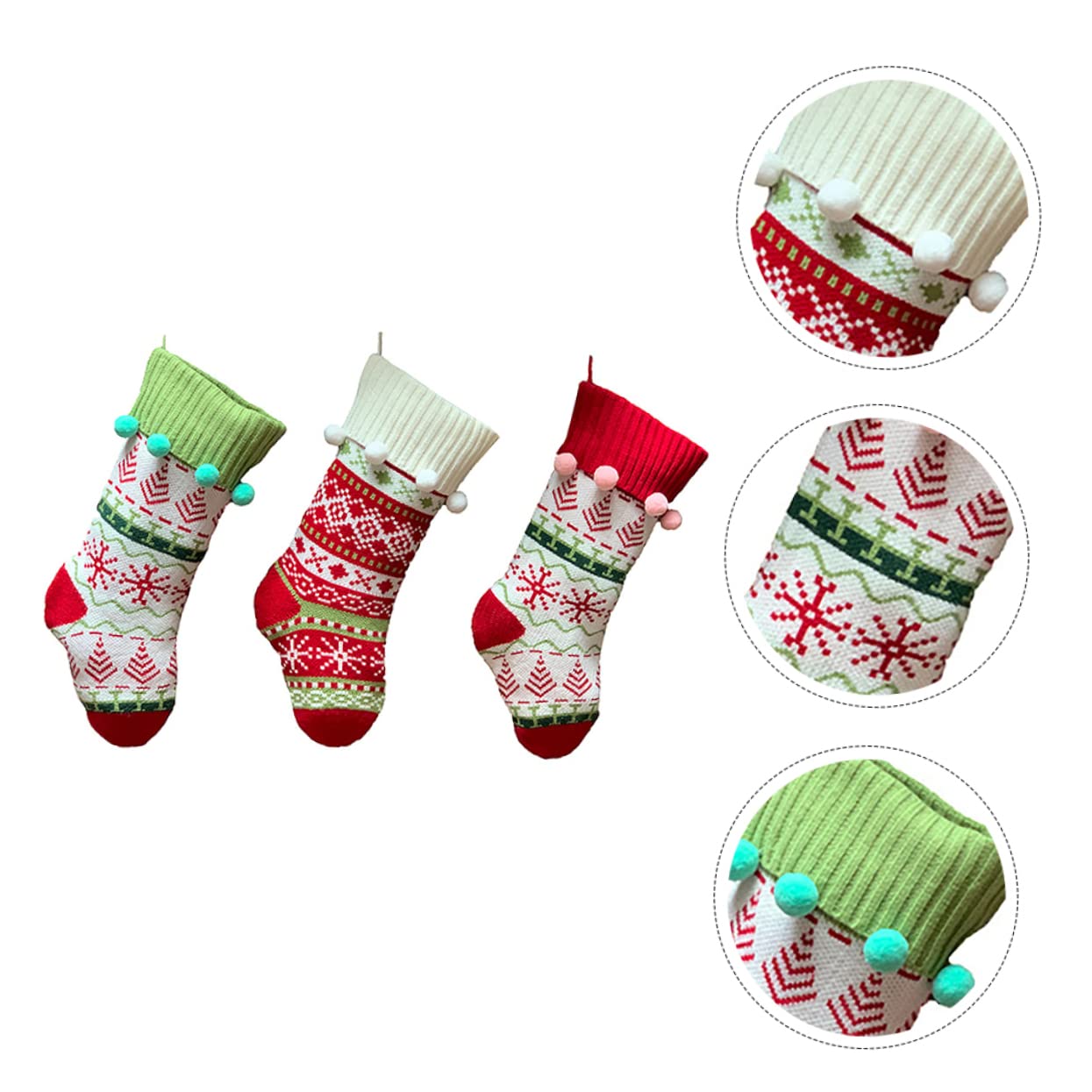 Cabilock 3stücke Weihnachtsstrumpf als Geschenketüte für Junge Mädchen mit Festlichem Design für Weihnachtsbaum und Kamin zum Aufbewahren von Süßigkeiten und Geschenken