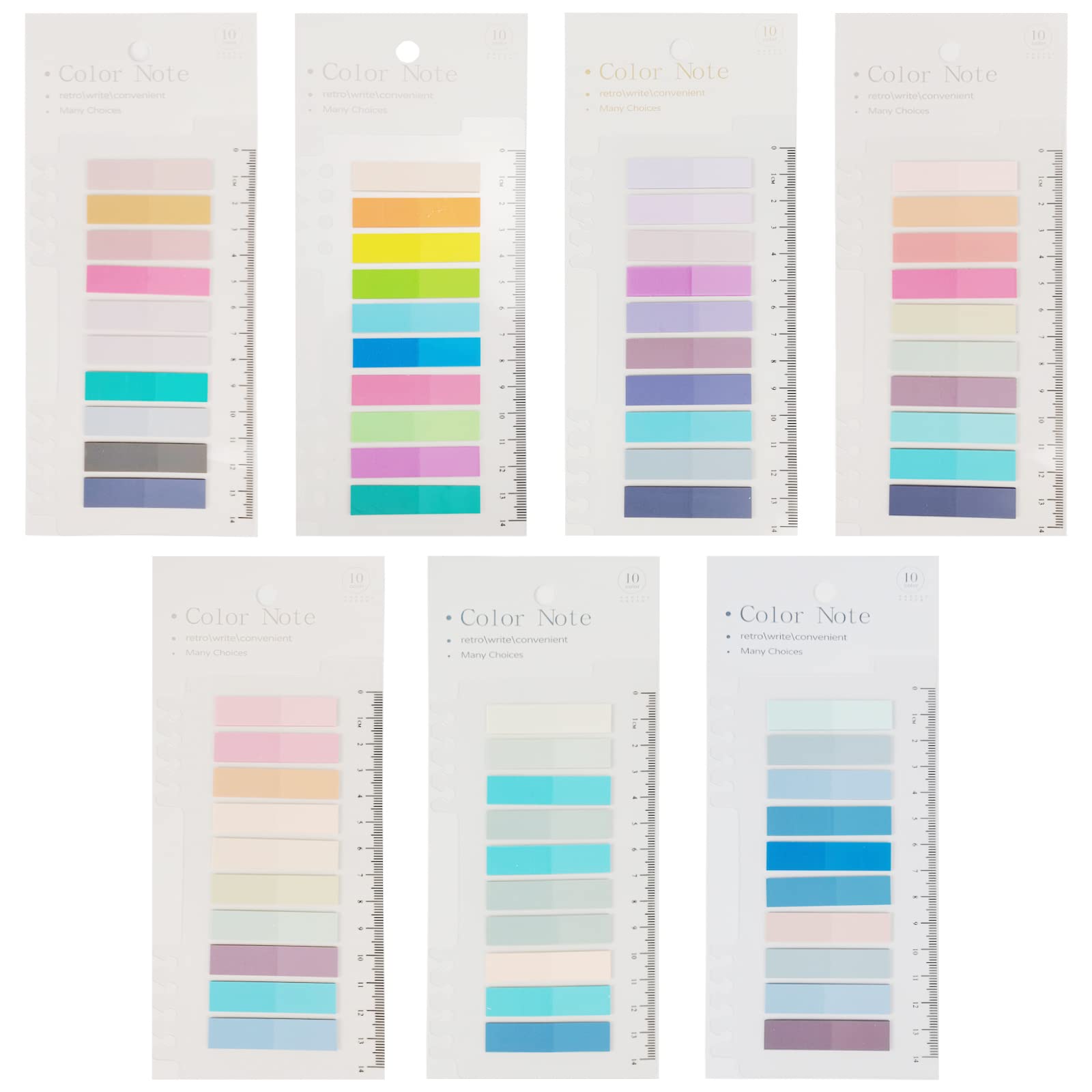 1400PCS Sticky Tabs Page Markers,Colorful Stickers for annotating Books,Writable Page Sticky Notes with Ruler Reminder Tabs for Page Marking Classify Books Index Tabs(7 Pack)