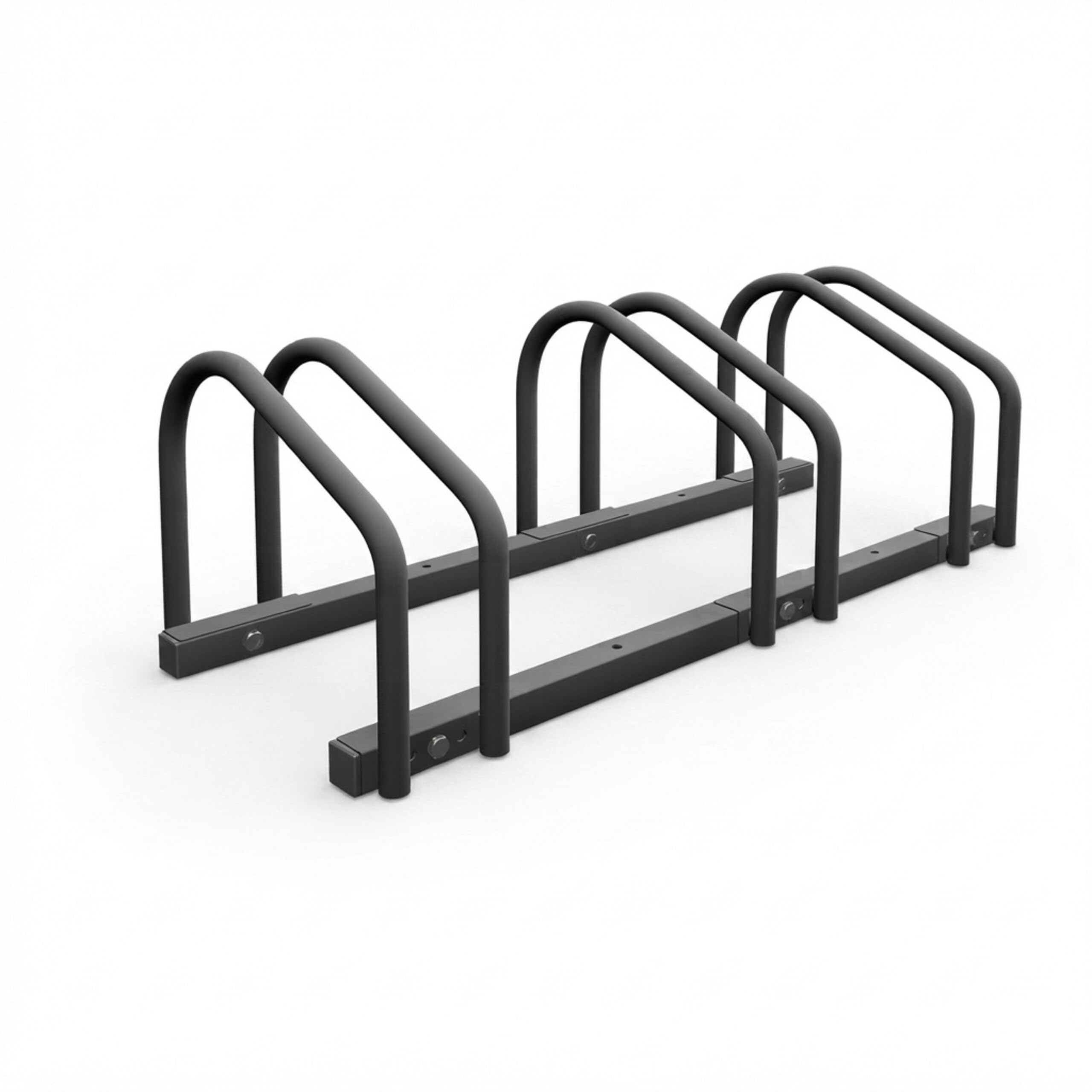 Relaxdays Soporte para Bicicletas de Suelo Triple, Aparcabicicletas de Acero, Ruedas de hasta 60 mm de Ancho, Antracita