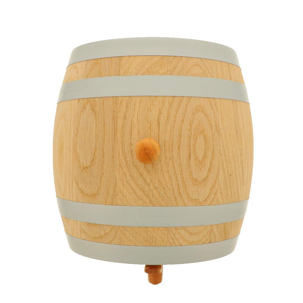 Lot de 3 fûts en chêne de 5 litres - Pour vin, whisky et eau-de-vie - Fabriqué à la main en UE - Avec instructions (français non garanti) - robinet, bouchon et tréteau - Petit tonneau en bois - 27 x
