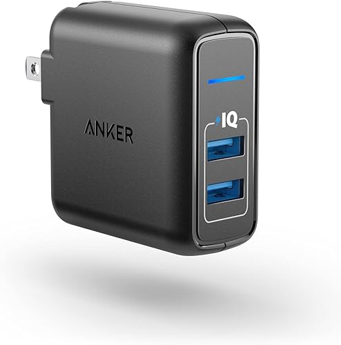 Cargador de pared de viaje de dos puertos 24W USB Anker Elite 2 puertos de conexión con PowerIQ y enchufe plegable para iPhone 77 Plus6s6s Plus iPad
