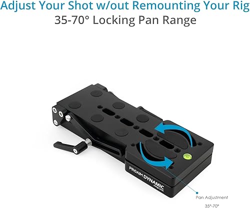Miniatura 4 de PROAIM Placa dinámica para cámara panorámica/inclinable. Carga útil: 20kg/44lb. Ángulo de inclinación de 0-90° y ajuste de giro de 35-70°. Incluye