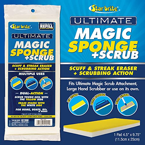 Image of STAR BRITE Ultimate Magic Sponge +Scrub Pad - Use by Itself, with Handle or with XTEND Flex Head for up to 10'+ of Reach (41001) (Pack of 2)