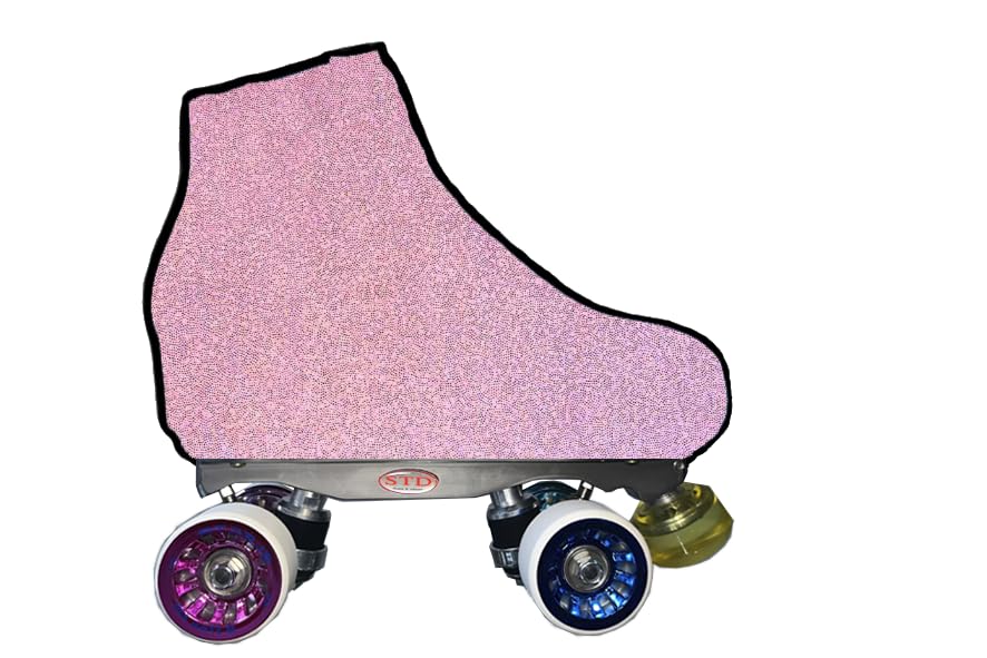 Fundas Cubre Patines Especiales Brillantes Y Metalizadas para Patinaje ARTÍSTICO (SH 3550 Rosa, Talla M)
