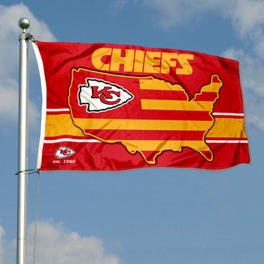 WinCraft Kansas City Chiefs Nation USA American Country 3x5 Flag : Sports & Outdoors