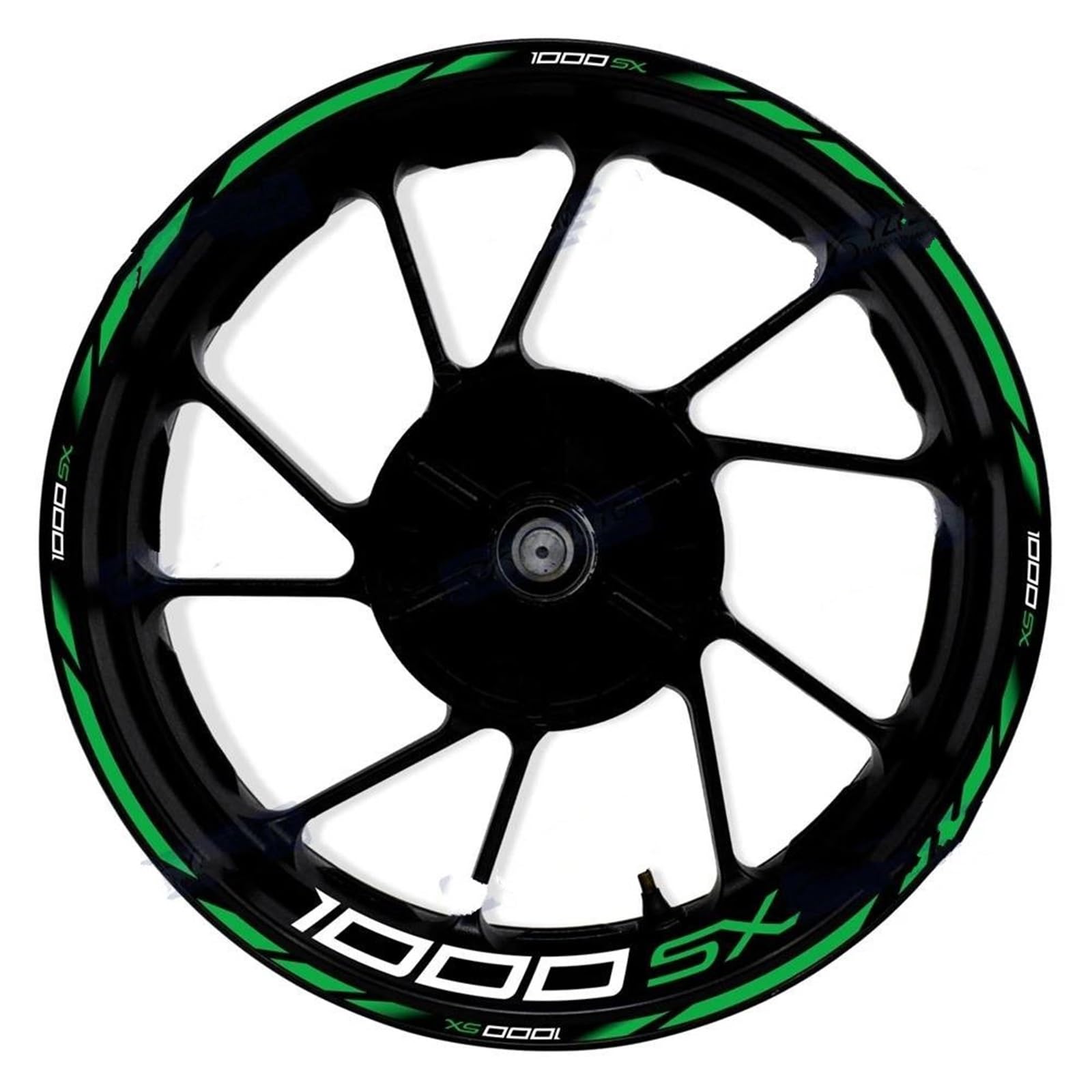 Motorcycle 17 Inch Front and Rear Stripe Decals Wheel Rim Stickers for Kawasaki 1000SX for Z1000SX Scratch-Resistant(Color17)