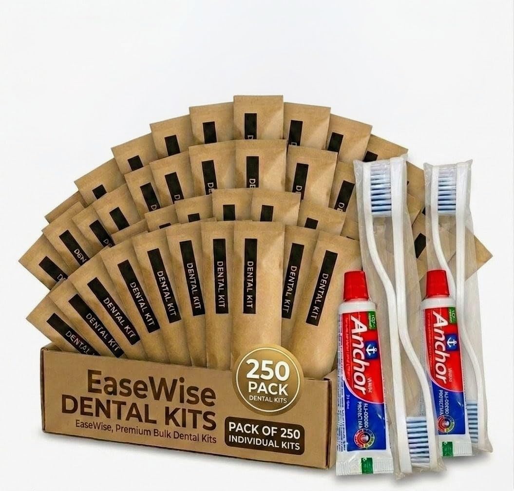 Dental Kits, Bulk Pack, 250 Individual Kits, 2 Toothbrush and 1 Toothpaste Set, Travel Size, Hotel and Guest Room Essentials-image-20