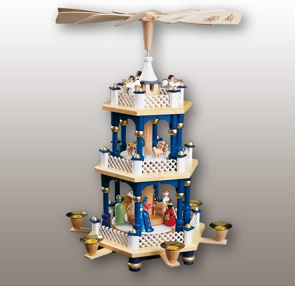 Richard Glässer Seiffen German christmas pyramid Nativity