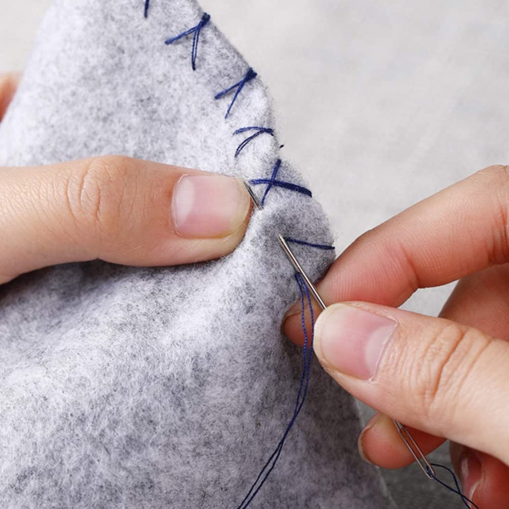 Wakauto Big Eye Needles 5 Sets Embroidery Needles Hand Sewing Tools Large Eye for Yarn Easy to Operate Thread