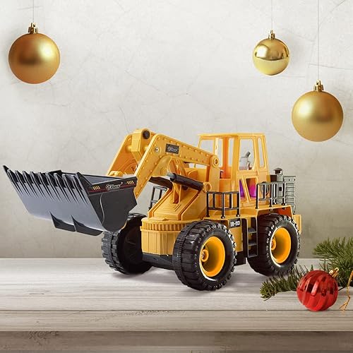 Miniatura 2 de Cargador frontal Top Race TR-113 de 5 canales totalmente funcional camión constructor a control remoto eléctrico con luces y sonidos