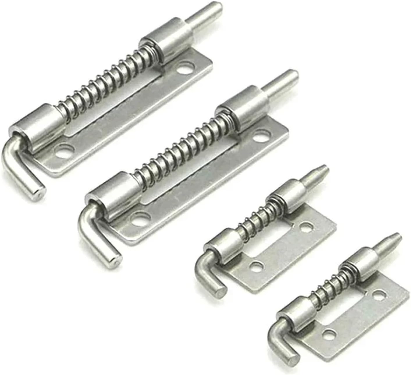 10Pcs Furniture Latches Latch Pin Silver Spring Loaded Latch Pin 304 Stainless Steel Cabinets Security Door Bolt Latch(M Right)