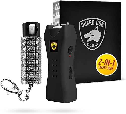 Miniatura 9 de Guard Dog Security - Espray de pimienta y pistola paralizante con linterna, recargable, llavero de autodefensa para mujeres, combo de pistola