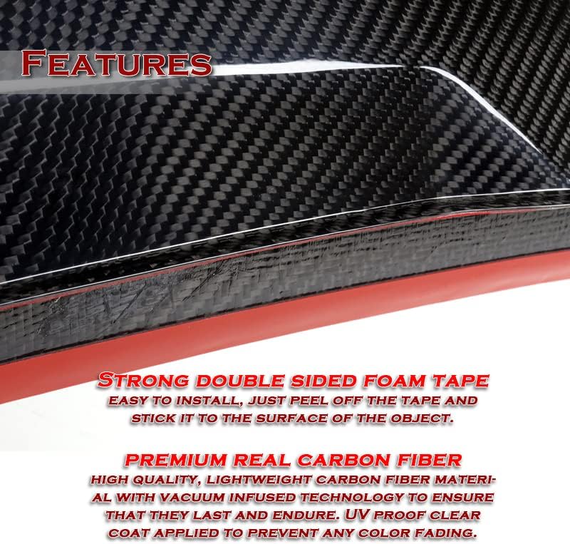 Rear Trunk Lid Spoiler Wing fit for compatible with 2003-2008 Nissan 350Z Z33, Rear Trunk Spoiler Wing 100% Real Carbon Fiber, STP-Style Trunk Tail Duck Bill Lid