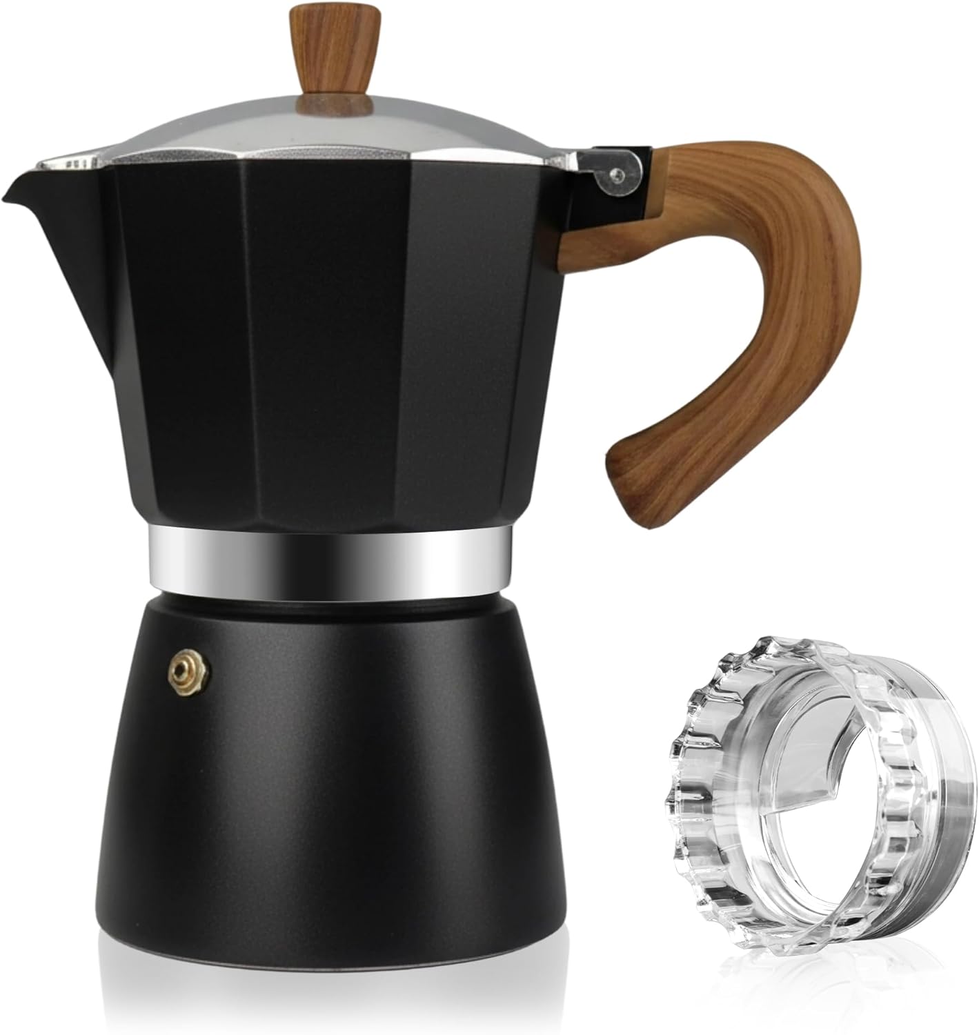 ShanSon Moka Pot Stovetop Espresso Maker 3 Cup 5 oz Italian Coffee Maker Manual Cuban Coffee Percolator Machine Italian Espresso Greca Coffee Maker for Cappuccino or Latte,White