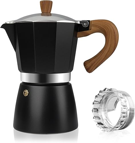Vista 8 de ShanSon Moka Pot - Cafetera de café expreso de 3 tazas de 5 onzas, cafetera italiana manual cubana, cafetera italiana espresso greca para capuchino