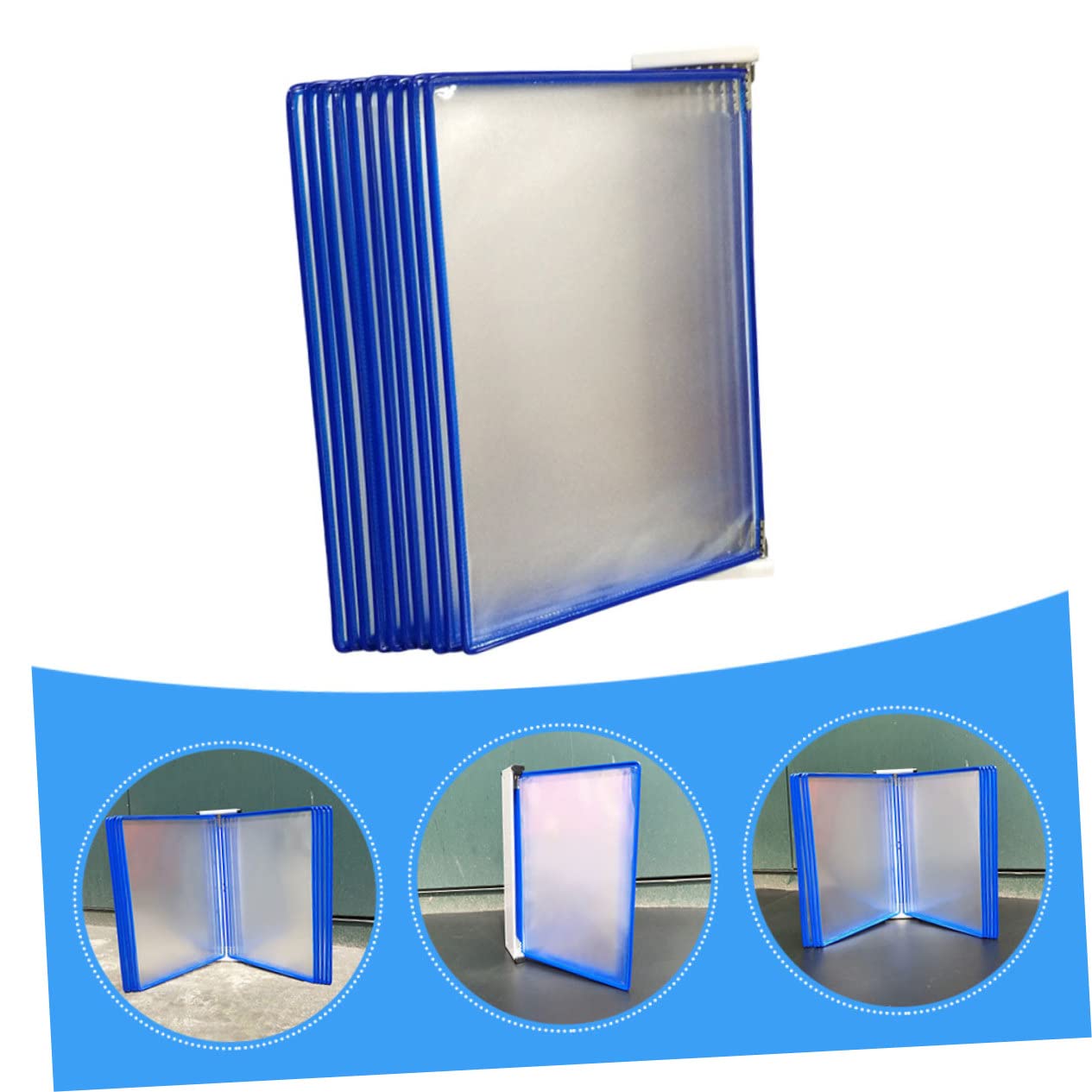 Gatuida Organizzatore di Documenti da Parete Blu in Pvc e Metallo, 10 Pagine, per Riunioni e Scuole, Porta Riviste e Documenti