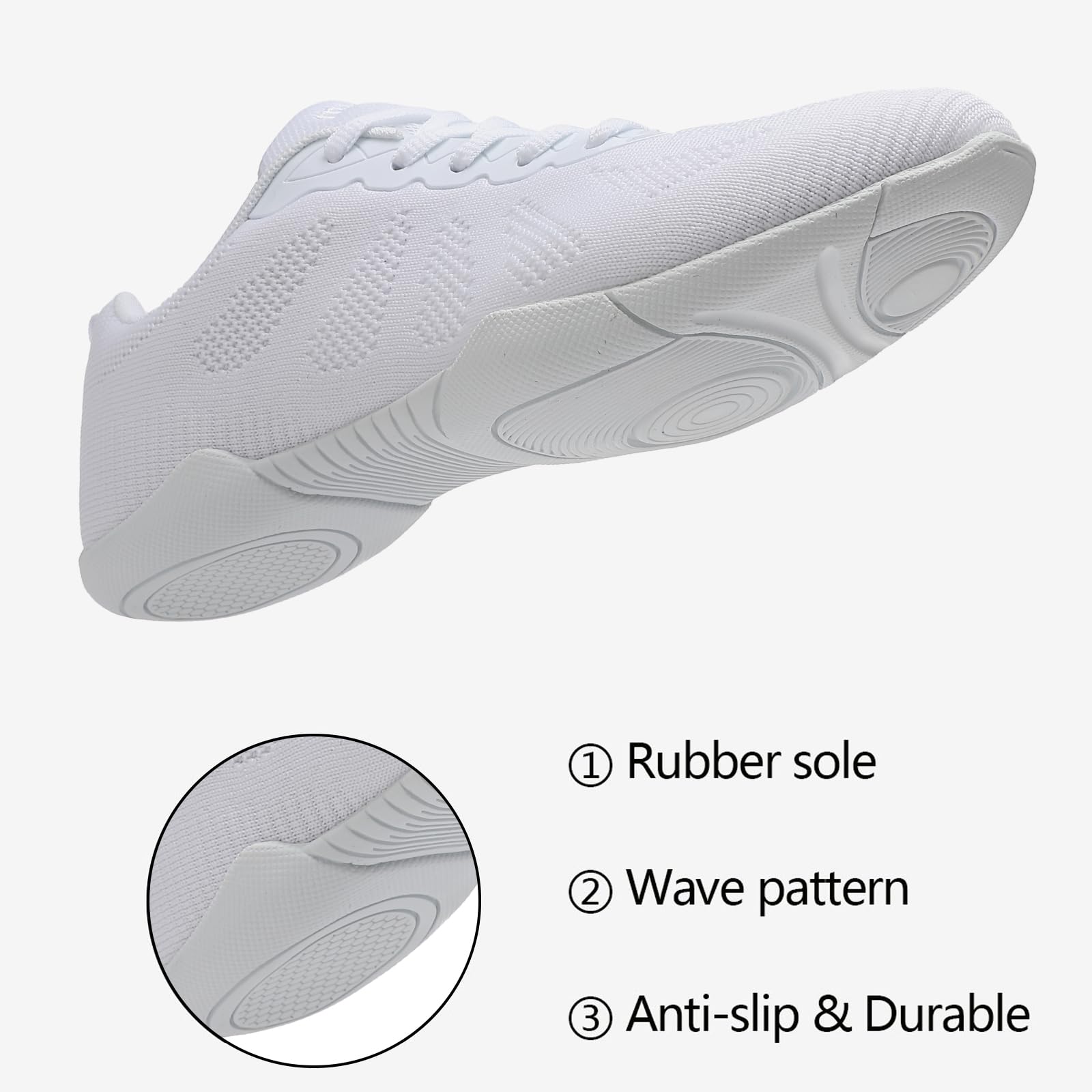 Zapatillas Cheerleading Cheer Shoes Zapatos de Porrista para Mujer Cheerleader Calzado de Animadora para Niña Bailar Gimnasia Flexibles Jazz Yoga Entrenamiento