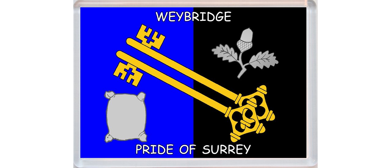 Weybridge - Pride of Surrey Flag - Jumbo Fridge Magnet