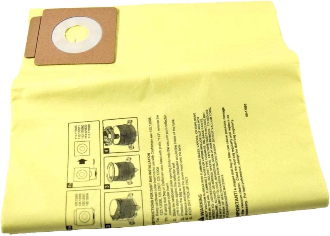 Craftsman 17893 Shop Vacuum Dust Bag Genuine Original Equipment Manufacturer (OEM) Part