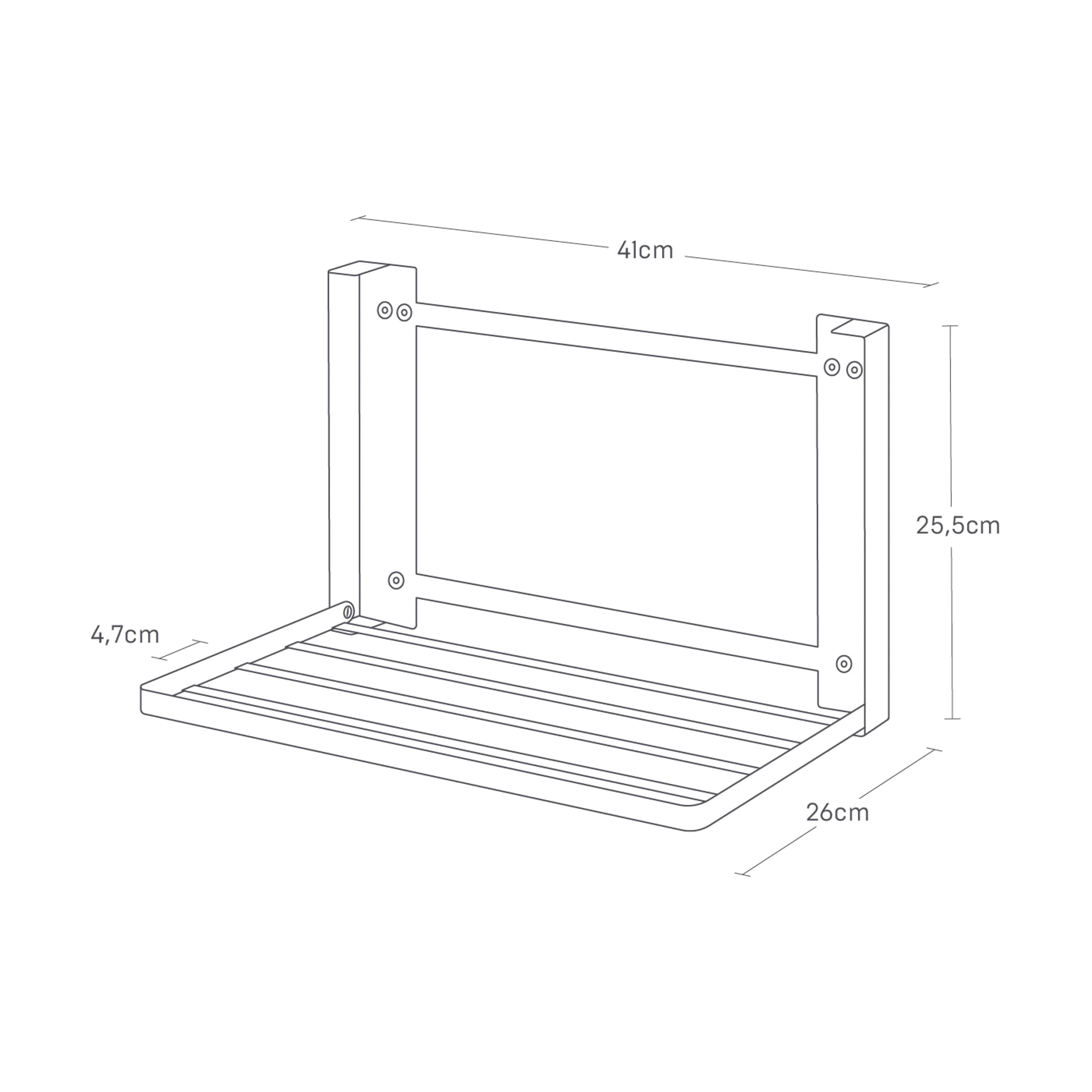 YAMAZAKI 8142 Tower Klappbare Ablage, weiß, Stahl/Magnet/Silikon, minimalistisch, 26 x 41 x 25,5 cm