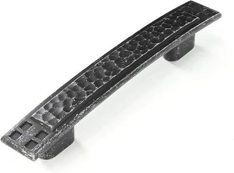Hickory Hardware 1 Pack Solid Core Kitchen Cabinet Pulls, Luxury Cabinet Handles, Hardware for Doors & Dresser Drawers, 3 Inch & 3-3/4 Inch 96mm Hole Center, Vibra Pewter, Arts & Crafts Collection