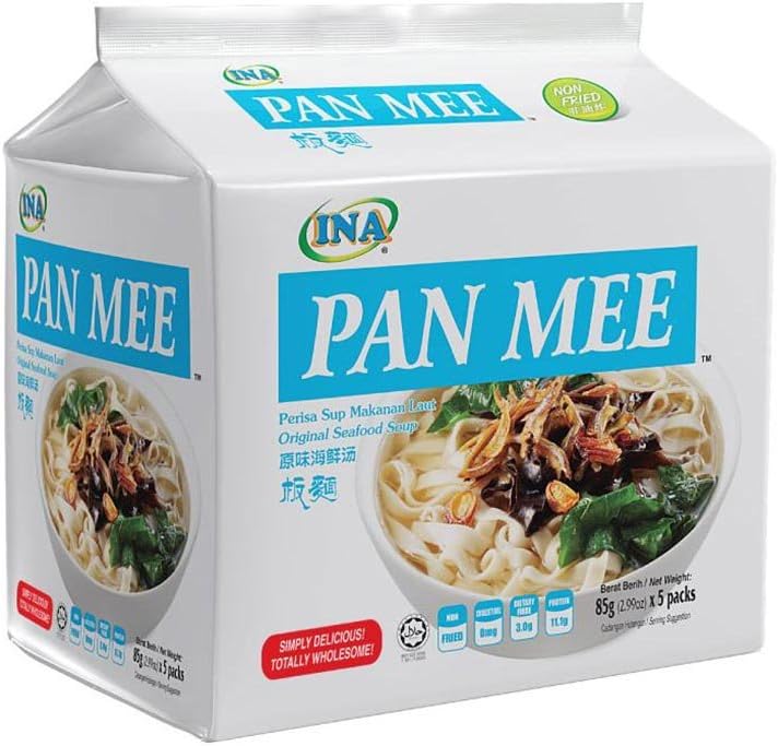 Ina Pan Mee (Flat Noodle) Original Seafood Soup 85g x 5 Packs