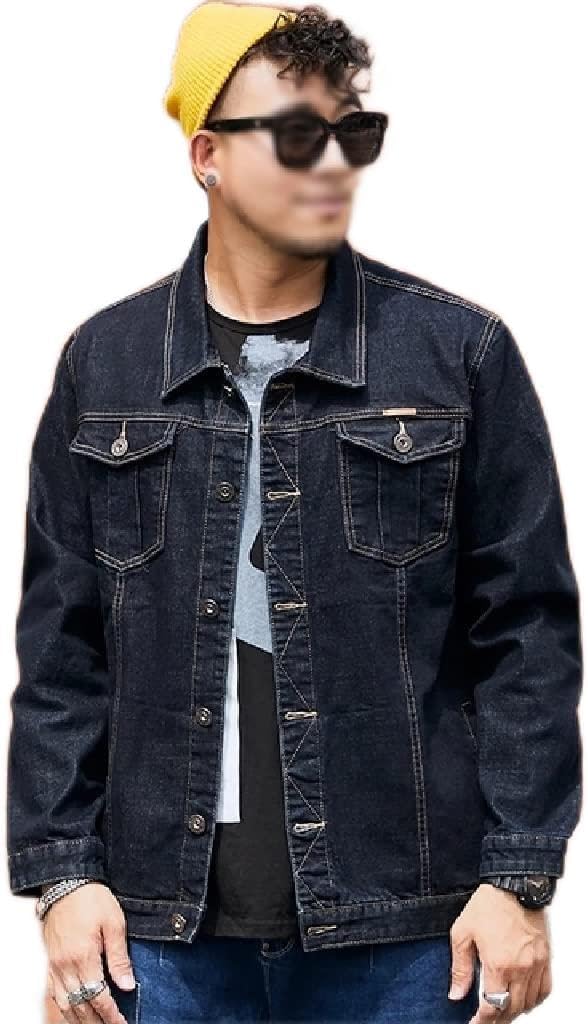 Men's Clothing Oversized Denim Jacket for Men Size 6xl 7xl 8xl Black Loose Casual Coat Male All-match Jeans(M code)