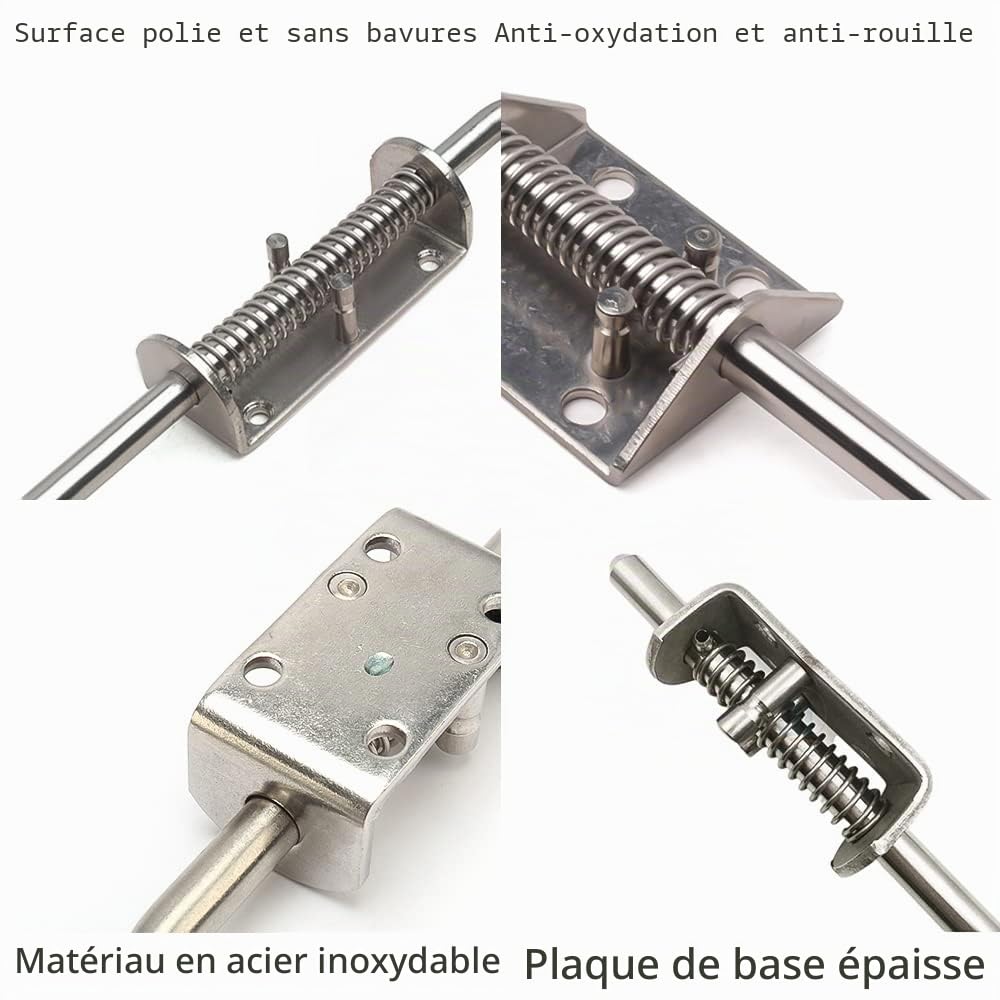 4 Pièces Loquet Ressort Robuste, Acier Inoxydable 304 Verrou Inox