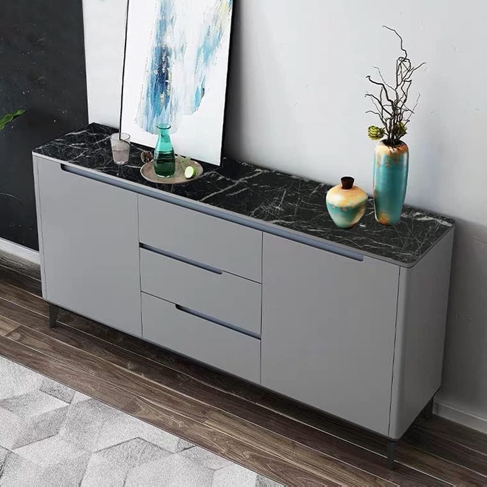 TEKCOOL Wall Stickers DIY Wallpaper Vinyl Marble Wallpaper Peel and Stick Waterproof Wallpapers for Home Kitchen Countertop Cabinet Furniture Oil Proof Kitchen Stickers(Black-2 pc). 1