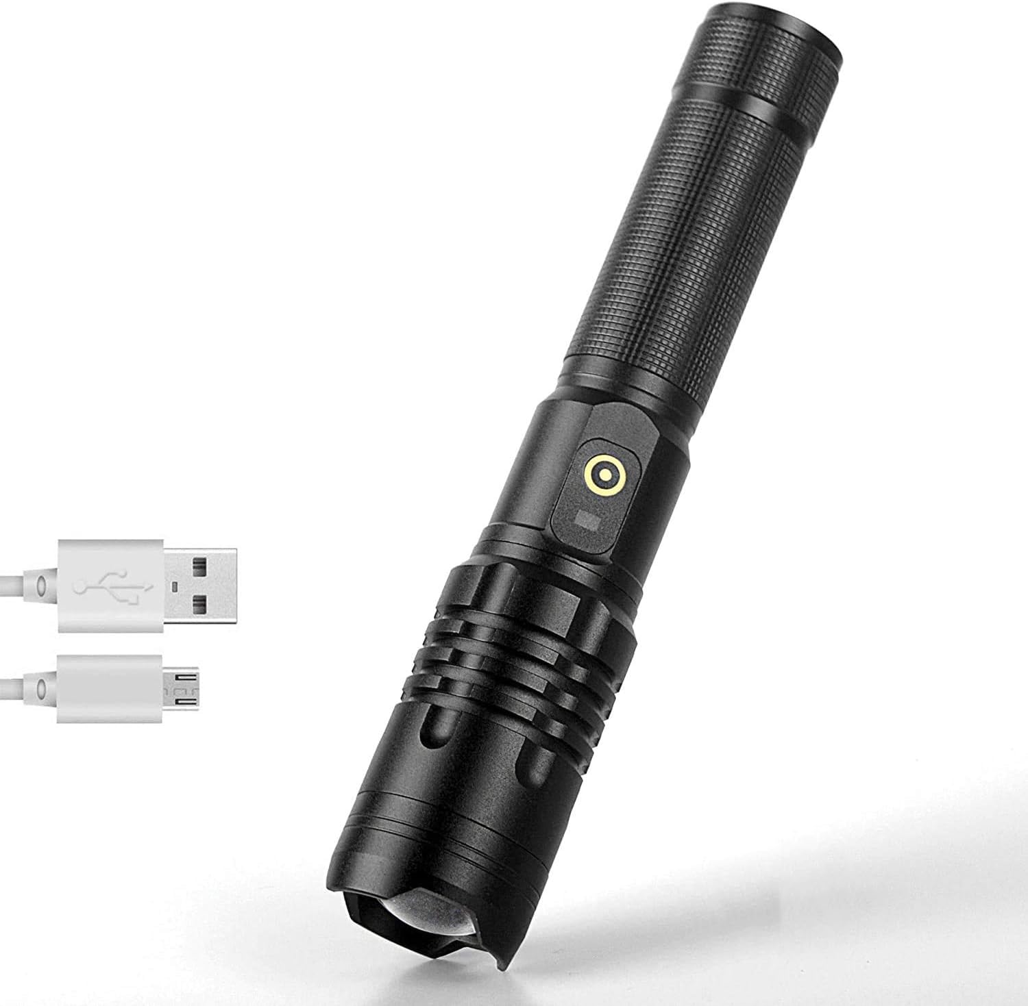 XLENTGEN Rechargeable LED,10000 Lumen Torch Super Bright Powerful Tactical Torch Zoomable, 5 Modes, Water Resistant Flashlight for Outdoor, Camping, Hiking, Emergency