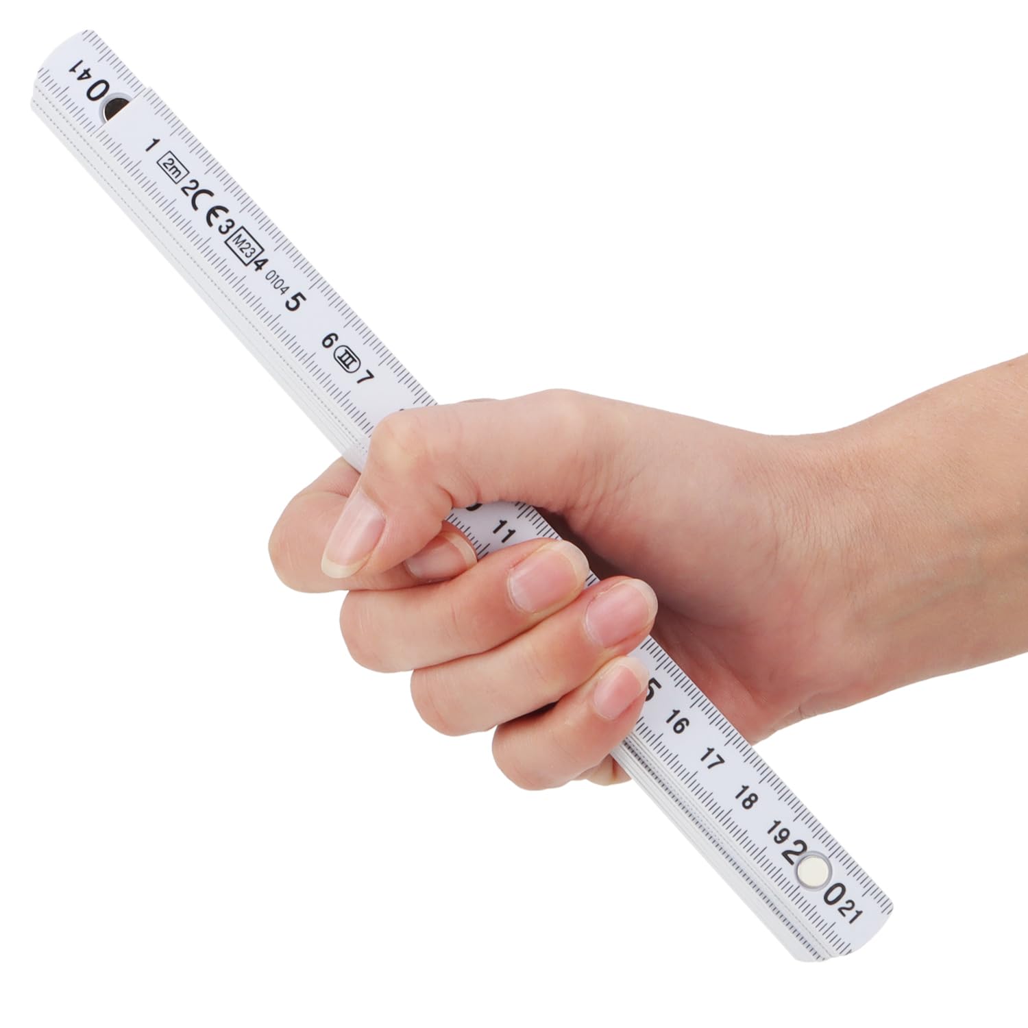 com-four® 10x mètre pliant en plastique, règle de 2 mètres avec graduation centimètre, outil de mesure pour atelier et chantier