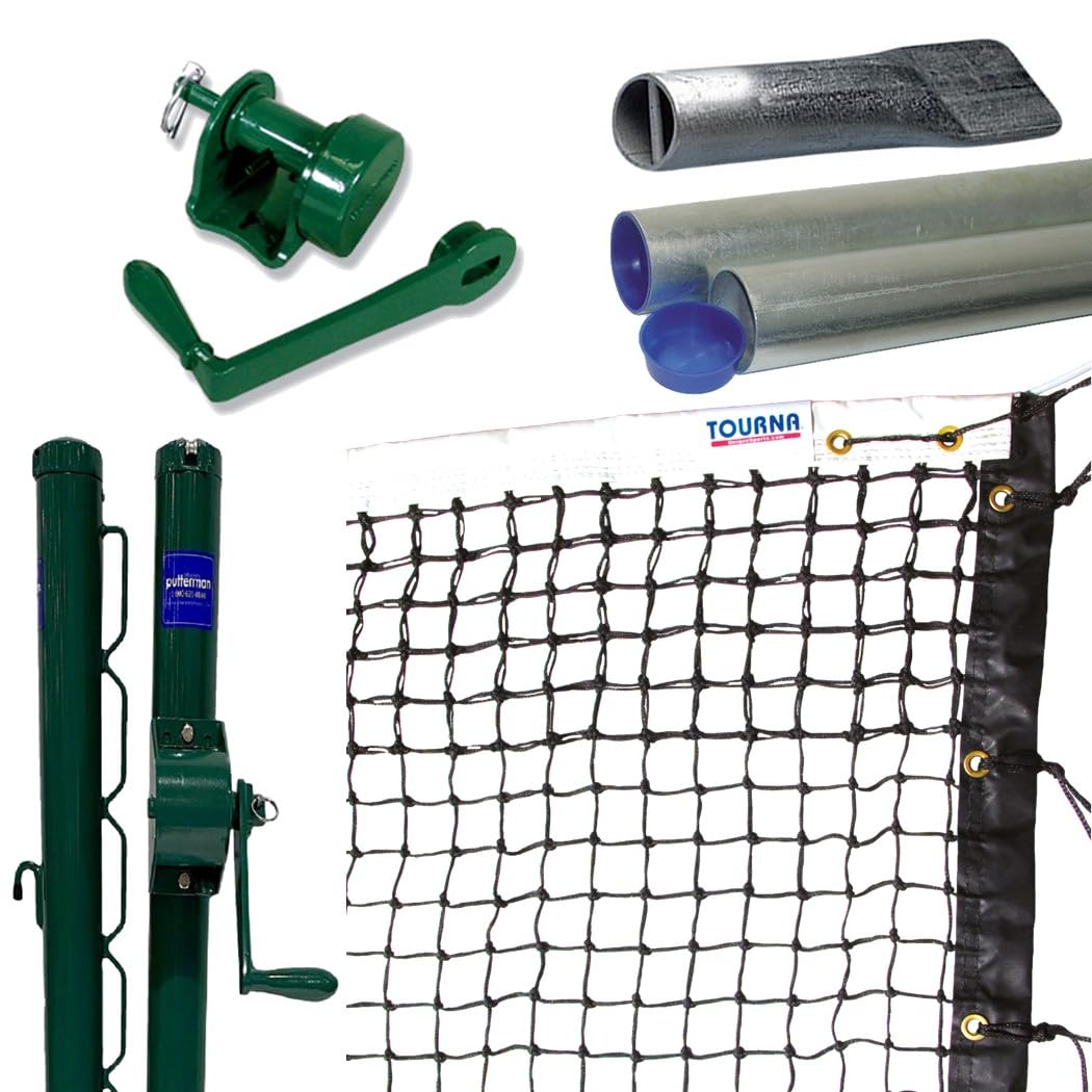 Tourna 3.0mm Double-Braided Tennis Net, Tapered – Optional Seasonal Court Maintenance Kit