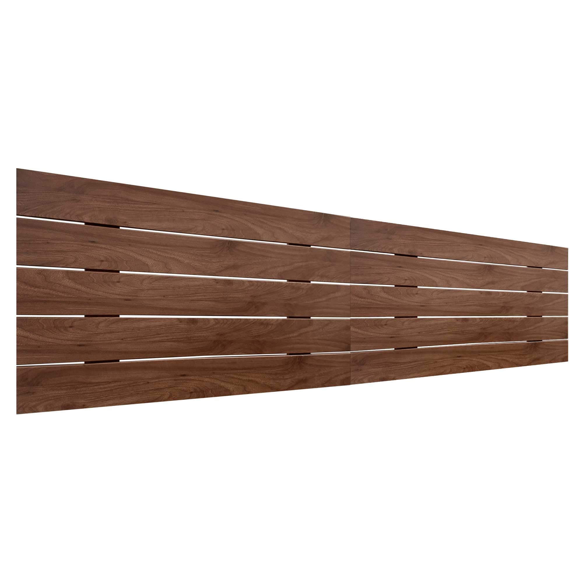 DHOME Cabecero de Madera reciclada DM Estilo Palet Horizontal Dual Dividido en 2 Piezas Cama Palets Herrajes incluidos (210cm Dual, Nogal Madera)