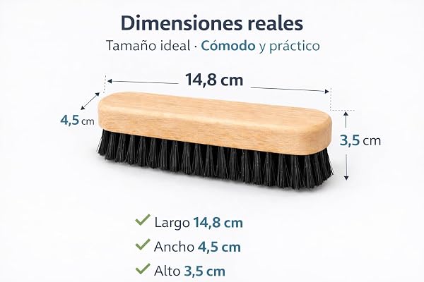 Cepillo Limpieza Zapatos Cerdas Duras Madera Natural Cepillo para Calzado Multiusos Limpiar Botas Zapatillas y Cuero Duradero 1 Unidad - 3