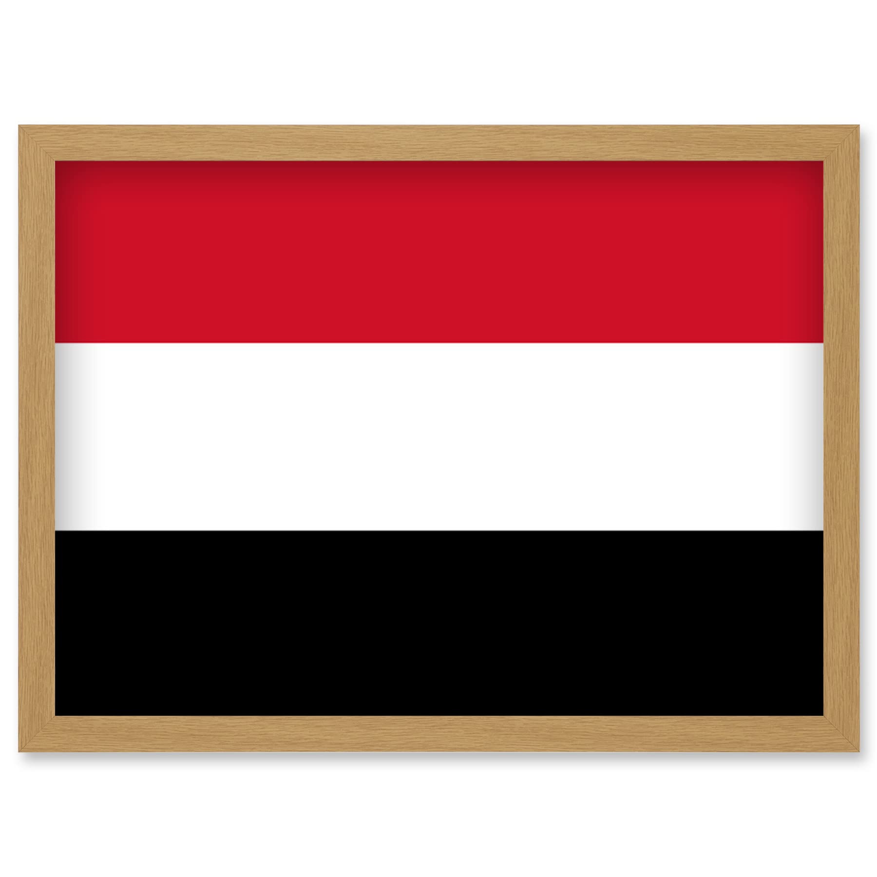 Artery8 Yemen National Flag Patriotic Vexillology World Flags Country Region Poster Artwork Framed Wall Art Print A4