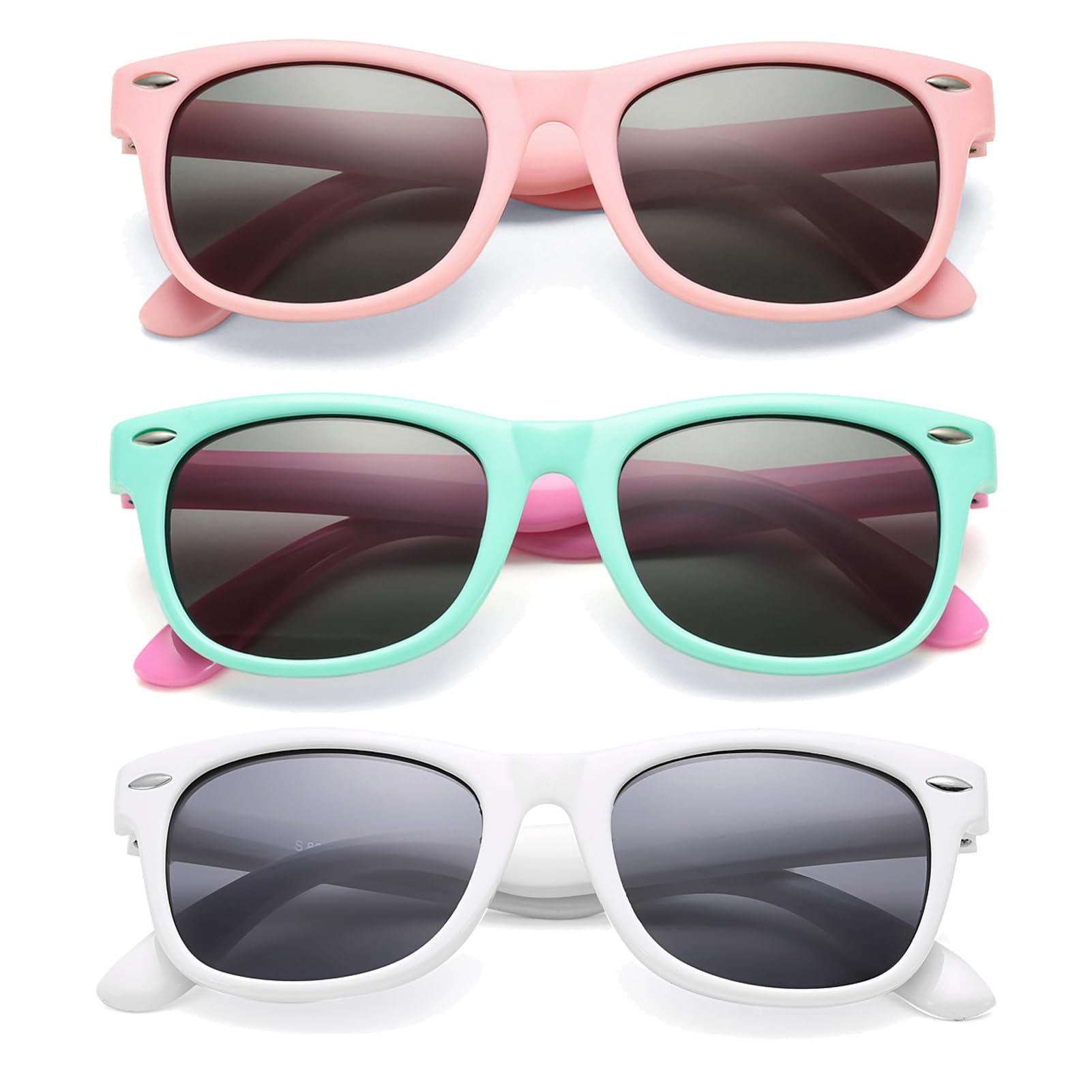 COASION Kids Polarized Sunglasses Age 3-9 Flexible Shades UV Protection