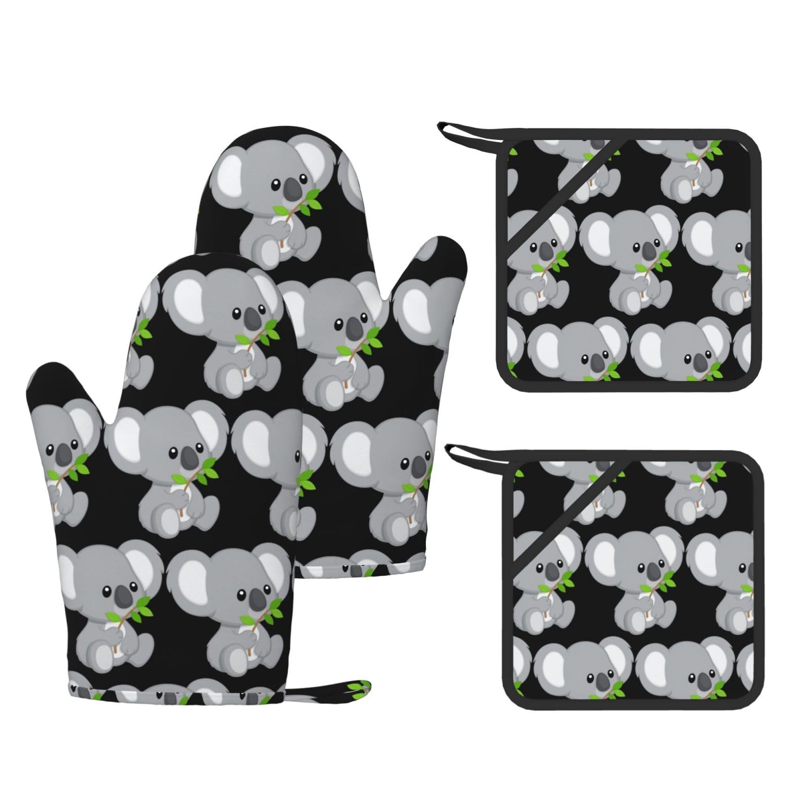 Gants de cuisine Koala eat Leaf : ne brûlez plus vos mains au barbecue grâce aux maniques avec poche
