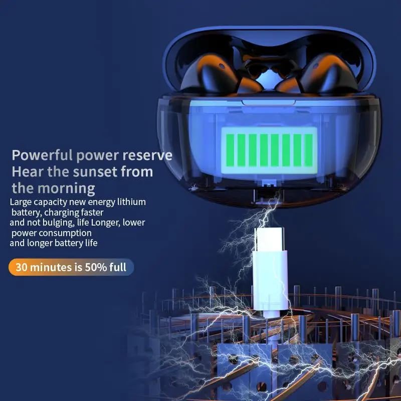 Carcasa de încărcare AIR 7 Mini conectată la un cablu de încărcare USB-C, cu o pictogramă a bateriei care indică starea de încărcare.