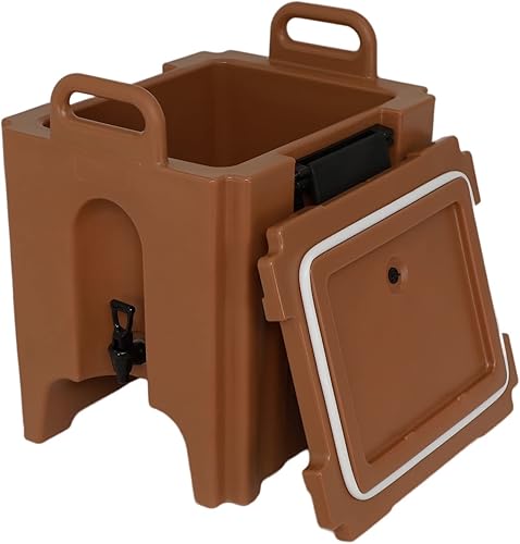 Miniatura 3 de Dispensador de bebidas aisladoservidor de 10 galones de aguabebida, grifo de acción de resorte, para restaurante y tienda de bebidas, marrón