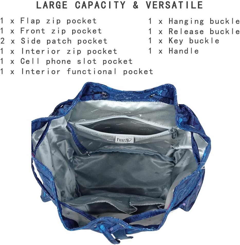 Hottest Sales Frazzil Women Nylon Backpack Large Lightweight Laptop Bag Waterproof Multi-pocket Bookbag Work School Travel Backpack (Ocean bubble blue) Best Cyber Monday 🔥 Frazzil Women Nylon Backpack Large Lightweight Laptop Bag Waterproof Multi-pocket Bookbag Work School Travel Backpack (Ocean bubble blue)