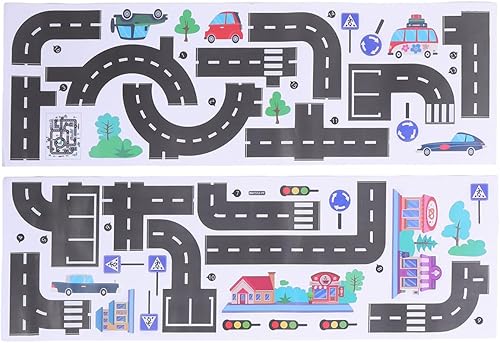 2 hojas de calcomanías de pared de semáforo para decoración de habitación de niños y niñas, diseño duradero de caricaturas para automóvil y riel,