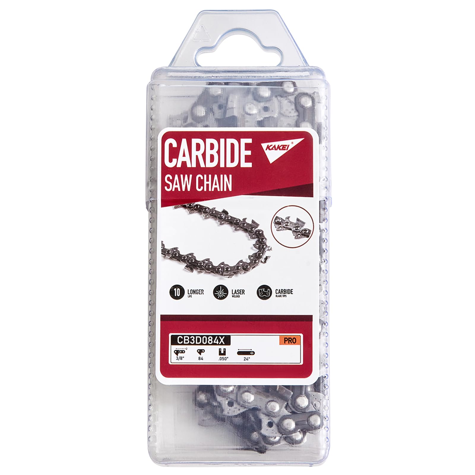 KAKEI Carbide Chainsaw Chain 24 Inch 3/8" Pitch .050" Gauge 84 Drive Links Fits Husqvarna 460 (Rancher), Stihl 33RS 84 25"/24" MS390 MS310 MS361 MS460 MS500 - Echo 72LPX84CQ, E84 (1 Chains)