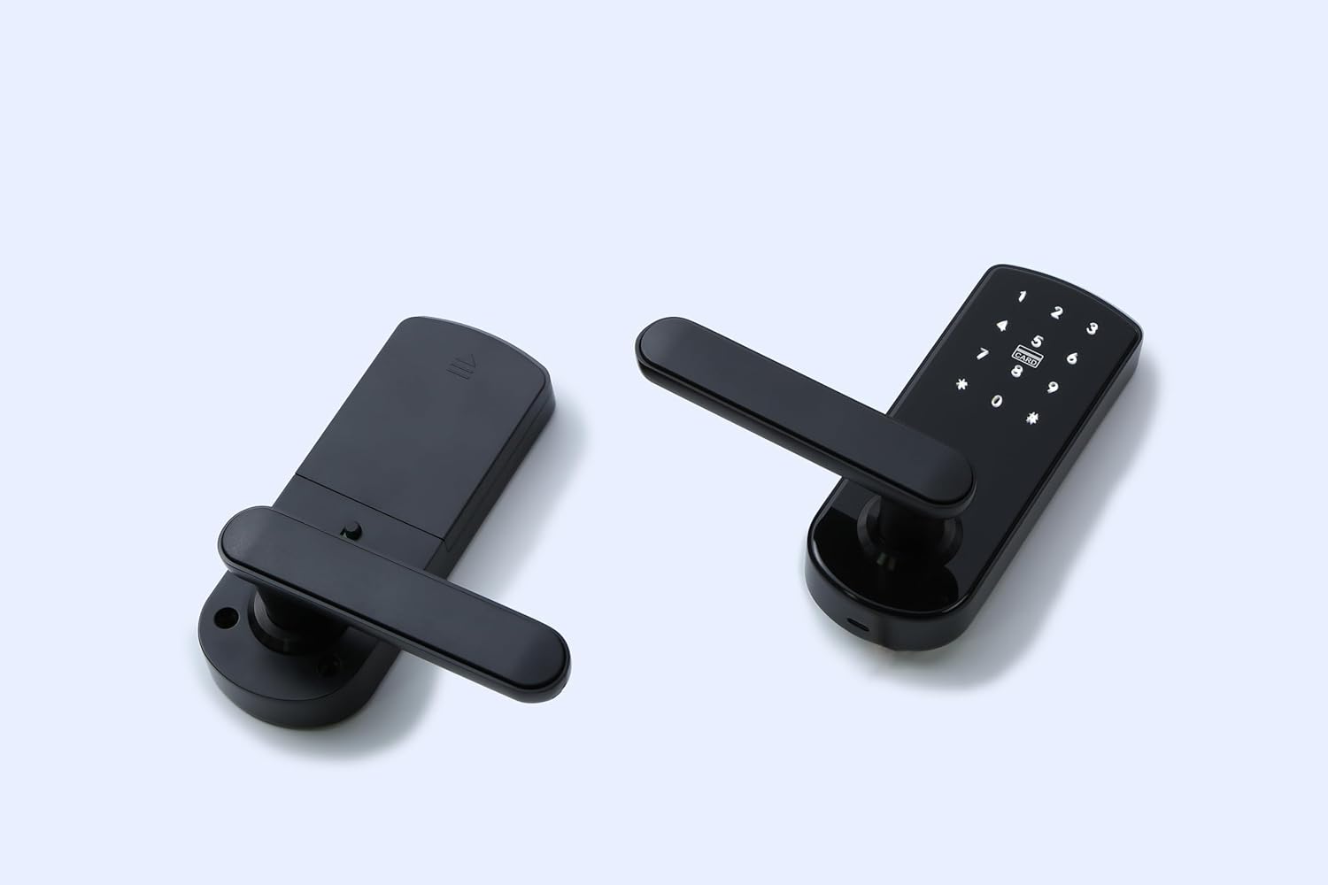 Smart Door Lock with Keypad, Touchscreen Keypad and RFID Card Access, Bluetooth Aluminum Alloy Handle Lock, Black (Black)
