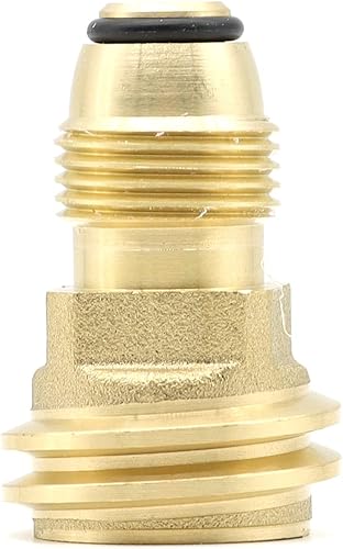 Kukushoo Adaptador de tanque de propano POL a QCC1, válvula de tanque LP de 100 libras a ajuste tipo 1, latón sólido, ajuste universal antiguo a