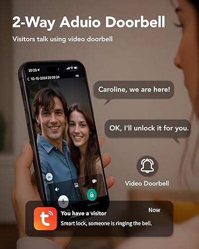 Miniatura 8 de Devo Cerradura inteligente de video G1 con cámara y timbre, cerradura de puerta remota con aplicación 6 en 1, entrada sin llave, identificación de