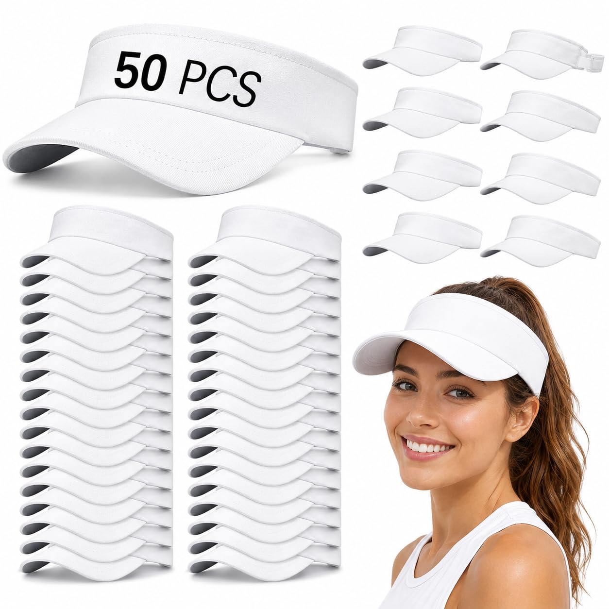 Adjustable Sport Sun Visor Hats Bulk Solid Color Blank Golf Cap Anti Ultraviolet for Beach Tennis Baseball