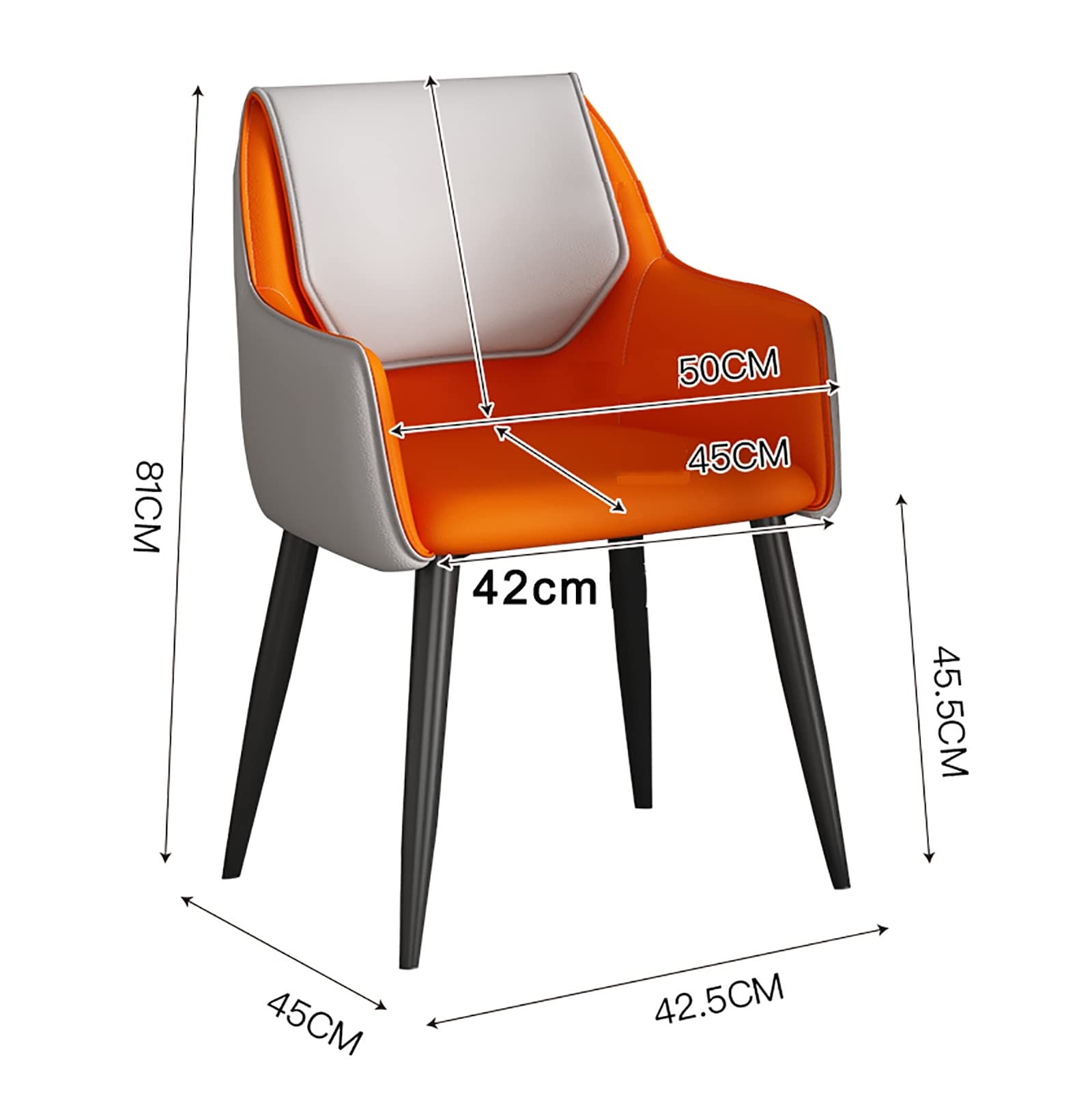Sedia da pranzo moderna in pelle italiana, comoda ed elegante, per casa, ristorante, hotel o scrivania per unghie (colore: nero)